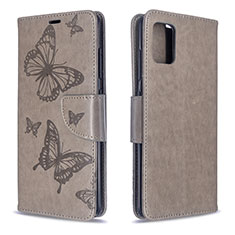 Coque Portefeuille Papillon Livre Cuir Etui Clapet B01F pour Samsung Galaxy A51 4G Gris