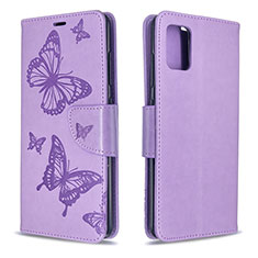 Coque Portefeuille Papillon Livre Cuir Etui Clapet B01F pour Samsung Galaxy A51 4G Violet Clair
