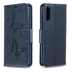 Coque Portefeuille Papillon Livre Cuir Etui Clapet B01F pour Samsung Galaxy A70 Bleu