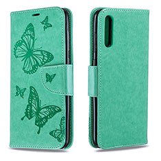 Coque Portefeuille Papillon Livre Cuir Etui Clapet B01F pour Samsung Galaxy A70 Vert