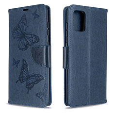 Coque Portefeuille Papillon Livre Cuir Etui Clapet B01F pour Samsung Galaxy A71 4G A715 Bleu