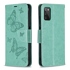 Coque Portefeuille Papillon Livre Cuir Etui Clapet B01F pour Samsung Galaxy M02s Vert