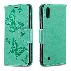 Coque Portefeuille Papillon Livre Cuir Etui Clapet B01F pour Samsung Galaxy M10 Vert