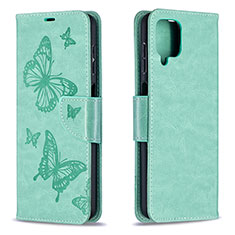 Coque Portefeuille Papillon Livre Cuir Etui Clapet B01F pour Samsung Galaxy M12 Vert