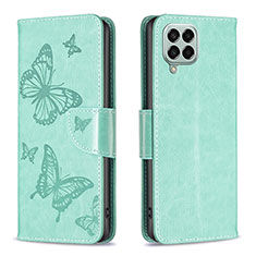 Coque Portefeuille Papillon Livre Cuir Etui Clapet B01F pour Samsung Galaxy M33 5G Vert