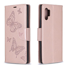 Coque Portefeuille Papillon Livre Cuir Etui Clapet B01F pour Samsung Galaxy Note 10 Plus 5G Or Rose