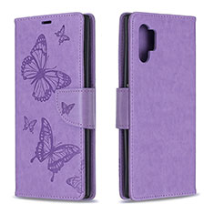 Coque Portefeuille Papillon Livre Cuir Etui Clapet B01F pour Samsung Galaxy Note 10 Plus 5G Violet Clair