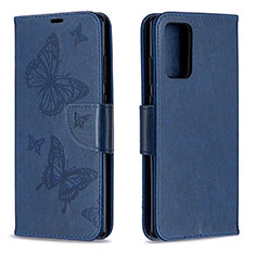 Coque Portefeuille Papillon Livre Cuir Etui Clapet B01F pour Samsung Galaxy Note 20 5G Bleu