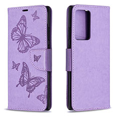 Coque Portefeuille Papillon Livre Cuir Etui Clapet B01F pour Samsung Galaxy Note 20 Ultra 5G Violet Clair