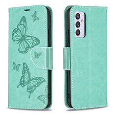 Coque Portefeuille Papillon Livre Cuir Etui Clapet B01F pour Samsung Galaxy Quantum2 5G Vert