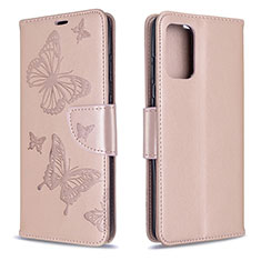 Coque Portefeuille Papillon Livre Cuir Etui Clapet B01F pour Samsung Galaxy S20 5G Or Rose