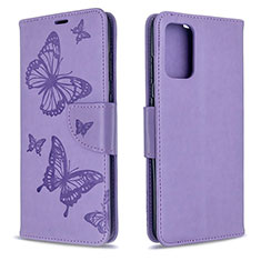 Coque Portefeuille Papillon Livre Cuir Etui Clapet B01F pour Samsung Galaxy S20 5G Violet Clair