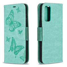 Coque Portefeuille Papillon Livre Cuir Etui Clapet B01F pour Samsung Galaxy S20 FE 4G Vert