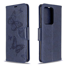 Coque Portefeuille Papillon Livre Cuir Etui Clapet B01F pour Samsung Galaxy S20 Plus 5G Bleu