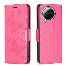 Coque Portefeuille Papillon Livre Cuir Etui Clapet B01F pour Xiaomi Civi 3 5G Rose Rouge
