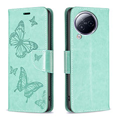 Coque Portefeuille Papillon Livre Cuir Etui Clapet B01F pour Xiaomi Civi 3 5G Vert