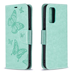 Coque Portefeuille Papillon Livre Cuir Etui Clapet B01F pour Xiaomi Poco M3 Vert