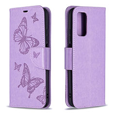 Coque Portefeuille Papillon Livre Cuir Etui Clapet B01F pour Xiaomi Poco M3 Violet Clair