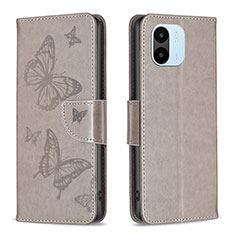 Coque Portefeuille Papillon Livre Cuir Etui Clapet B01F pour Xiaomi Redmi A1 Gris