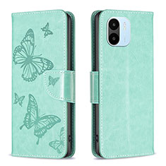Coque Portefeuille Papillon Livre Cuir Etui Clapet B01F pour Xiaomi Redmi A2 Plus Vert