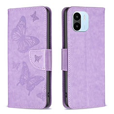 Coque Portefeuille Papillon Livre Cuir Etui Clapet B01F pour Xiaomi Redmi A2 Plus Violet Clair