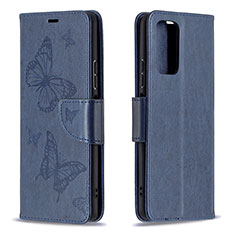 Coque Portefeuille Papillon Livre Cuir Etui Clapet B01F pour Xiaomi Redmi Note 10 Pro 4G Bleu