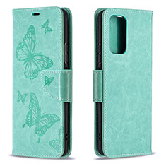 Coque Portefeuille Papillon Livre Cuir Etui Clapet B01F pour Xiaomi Redmi Note 10 Pro 4G Vert