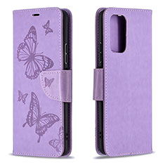 Coque Portefeuille Papillon Livre Cuir Etui Clapet B01F pour Xiaomi Redmi Note 10 Pro 4G Violet Clair