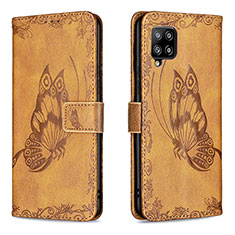 Coque Portefeuille Papillon Livre Cuir Etui Clapet B02F pour Samsung Galaxy A42 5G Marron