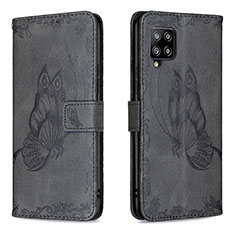Coque Portefeuille Papillon Livre Cuir Etui Clapet B02F pour Samsung Galaxy A42 5G Noir