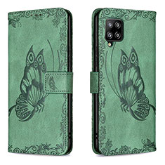 Coque Portefeuille Papillon Livre Cuir Etui Clapet B02F pour Samsung Galaxy A42 5G Vert