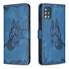 Coque Portefeuille Papillon Livre Cuir Etui Clapet B02F pour Samsung Galaxy A51 4G Bleu
