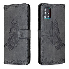 Coque Portefeuille Papillon Livre Cuir Etui Clapet B02F pour Samsung Galaxy A51 4G Noir