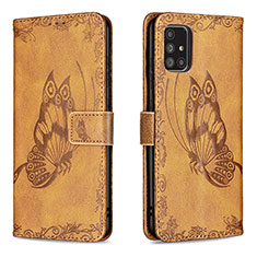 Coque Portefeuille Papillon Livre Cuir Etui Clapet B02F pour Samsung Galaxy A71 4G A715 Marron