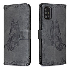 Coque Portefeuille Papillon Livre Cuir Etui Clapet B02F pour Samsung Galaxy A71 4G A715 Noir