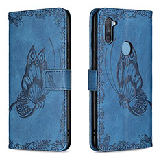 Coque Portefeuille Papillon Livre Cuir Etui Clapet B02F pour Samsung Galaxy M11 Bleu