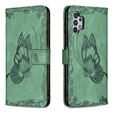 Coque Portefeuille Papillon Livre Cuir Etui Clapet B02F pour Samsung Galaxy M32 5G Vert