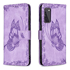 Coque Portefeuille Papillon Livre Cuir Etui Clapet B02F pour Samsung Galaxy S20 FE (2022) 5G Violet Clair