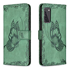 Coque Portefeuille Papillon Livre Cuir Etui Clapet B02F pour Samsung Galaxy S20 FE 4G Vert
