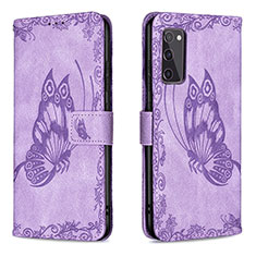 Coque Portefeuille Papillon Livre Cuir Etui Clapet B02F pour Samsung Galaxy S20 FE 5G Violet Clair