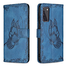 Coque Portefeuille Papillon Livre Cuir Etui Clapet B02F pour Samsung Galaxy S20 Lite 5G Bleu