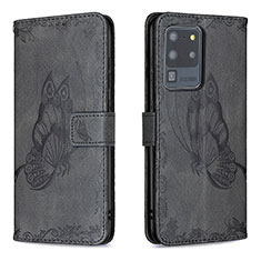 Coque Portefeuille Papillon Livre Cuir Etui Clapet B02F pour Samsung Galaxy S20 Ultra Noir