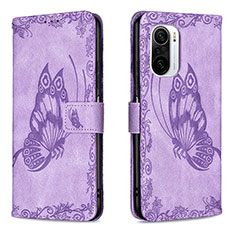 Coque Portefeuille Papillon Livre Cuir Etui Clapet B02F pour Xiaomi Mi 11X 5G Violet Clair