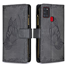 Coque Portefeuille Papillon Livre Cuir Etui Clapet B03F pour Samsung Galaxy A21s Noir