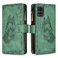 Coque Portefeuille Papillon Livre Cuir Etui Clapet B03F pour Samsung Galaxy A71 4G A715 Vert