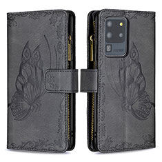 Coque Portefeuille Papillon Livre Cuir Etui Clapet B03F pour Samsung Galaxy S20 Ultra 5G Noir