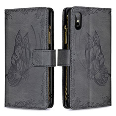 Coque Portefeuille Papillon Livre Cuir Etui Clapet B03F pour Xiaomi Redmi 9A Noir
