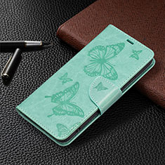 Coque Portefeuille Papillon Livre Cuir Etui Clapet B13F pour Samsung Galaxy S21 5G Vert