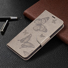 Coque Portefeuille Papillon Livre Cuir Etui Clapet B13F pour Samsung Galaxy S23 5G Gris