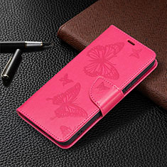 Coque Portefeuille Papillon Livre Cuir Etui Clapet B13F pour Samsung Galaxy S23 5G Rose Rouge